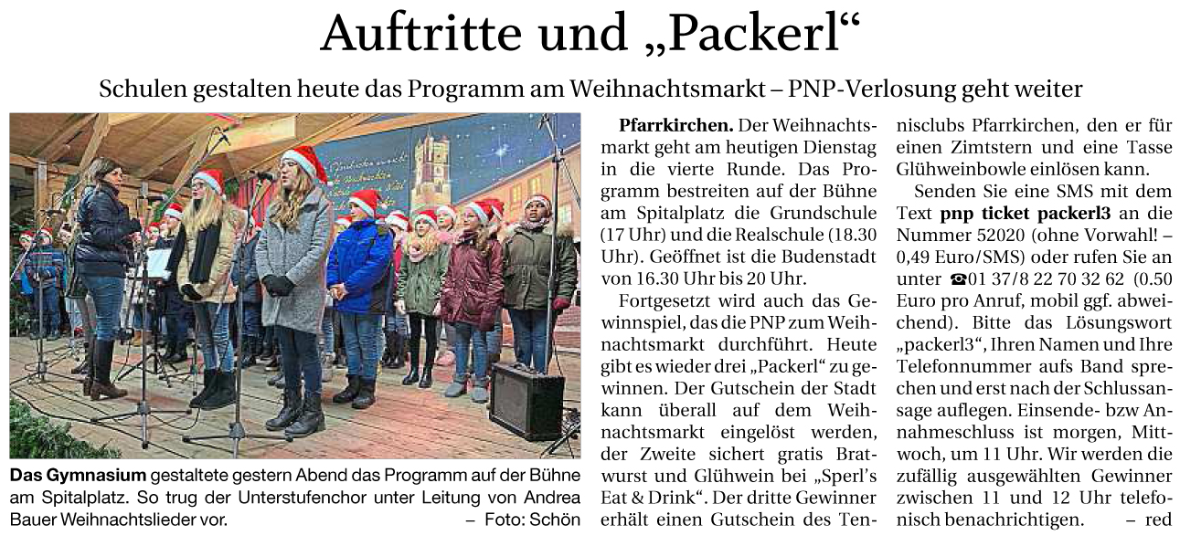 Auftritte und Packerl