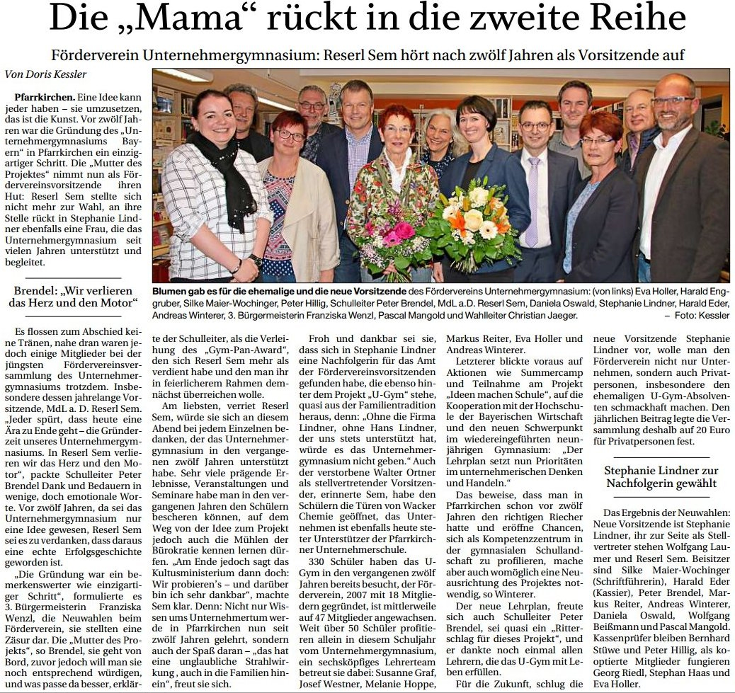 Die Mama rückt in die zweit
