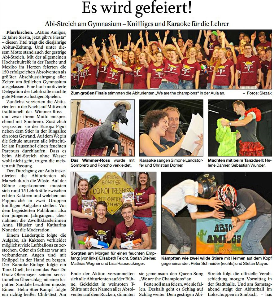 Es wird gefeiert Abistreich 2017