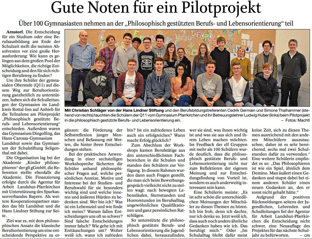 Gute Noten fuer ein Pilotpr