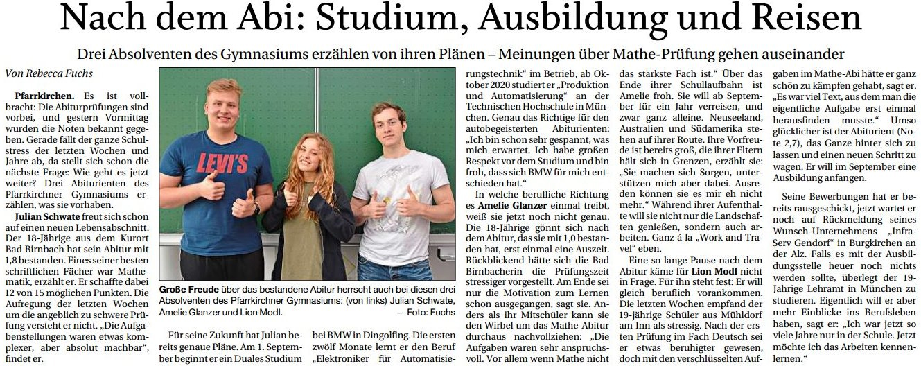 Nach dem Abi Studium Ausbil