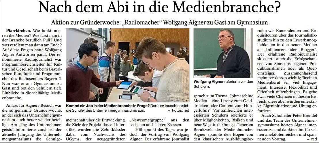 Nach dem Abi in die Medienbranche