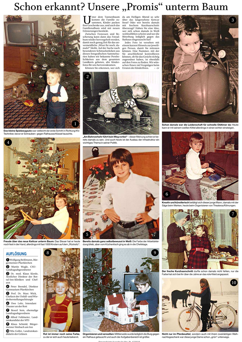 Schon erkannt? Unsere "Promis" unterm Baum