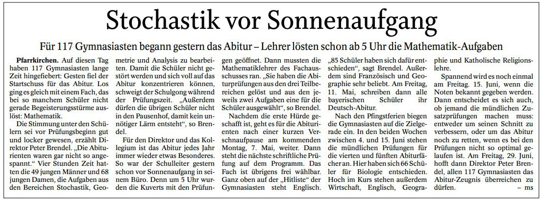 Stochastik vor Sonnenaufgang