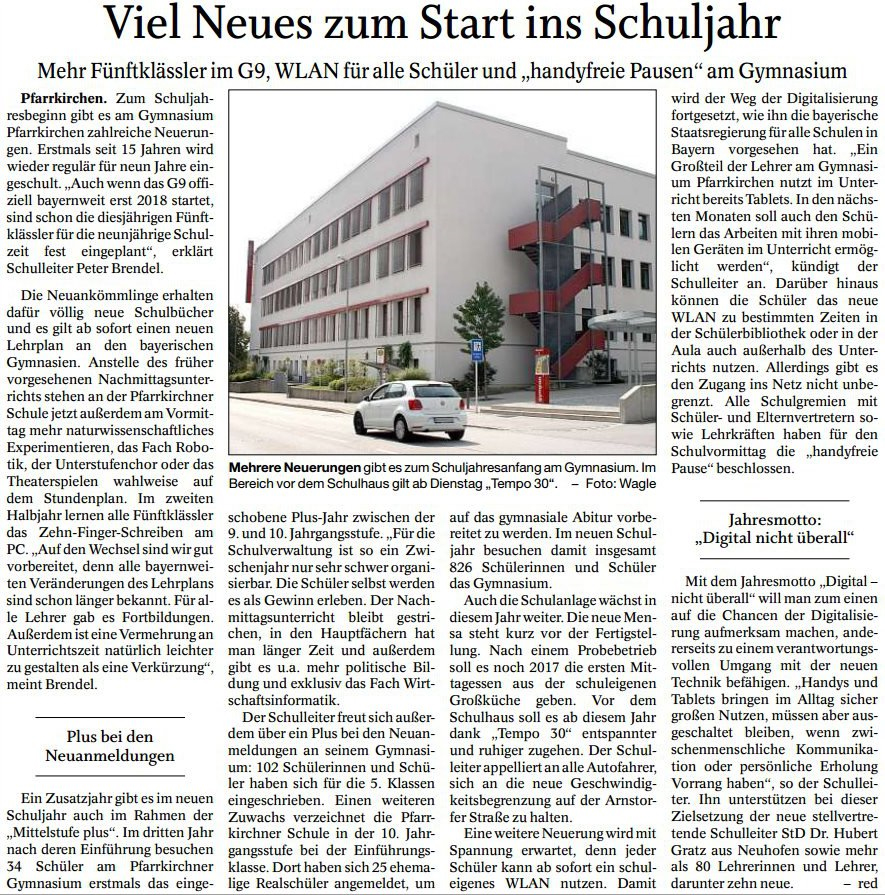 Viel Neues zum Start ins Schuljahr