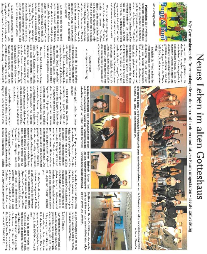 presseartikel Internatskapelle